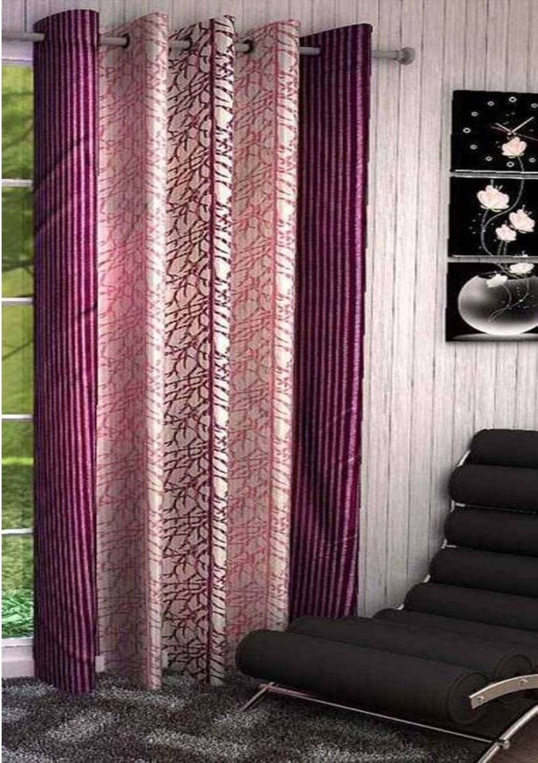 Image of India Furnish 153 cm (5 ft) Window Polyester Semi Transparent Curtain Single Curtain