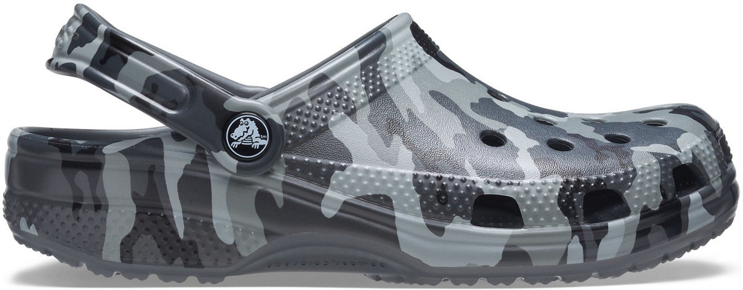 Image of CROCS Unisex Classic Printed Camo Clogs Sandal (Grey, 10)