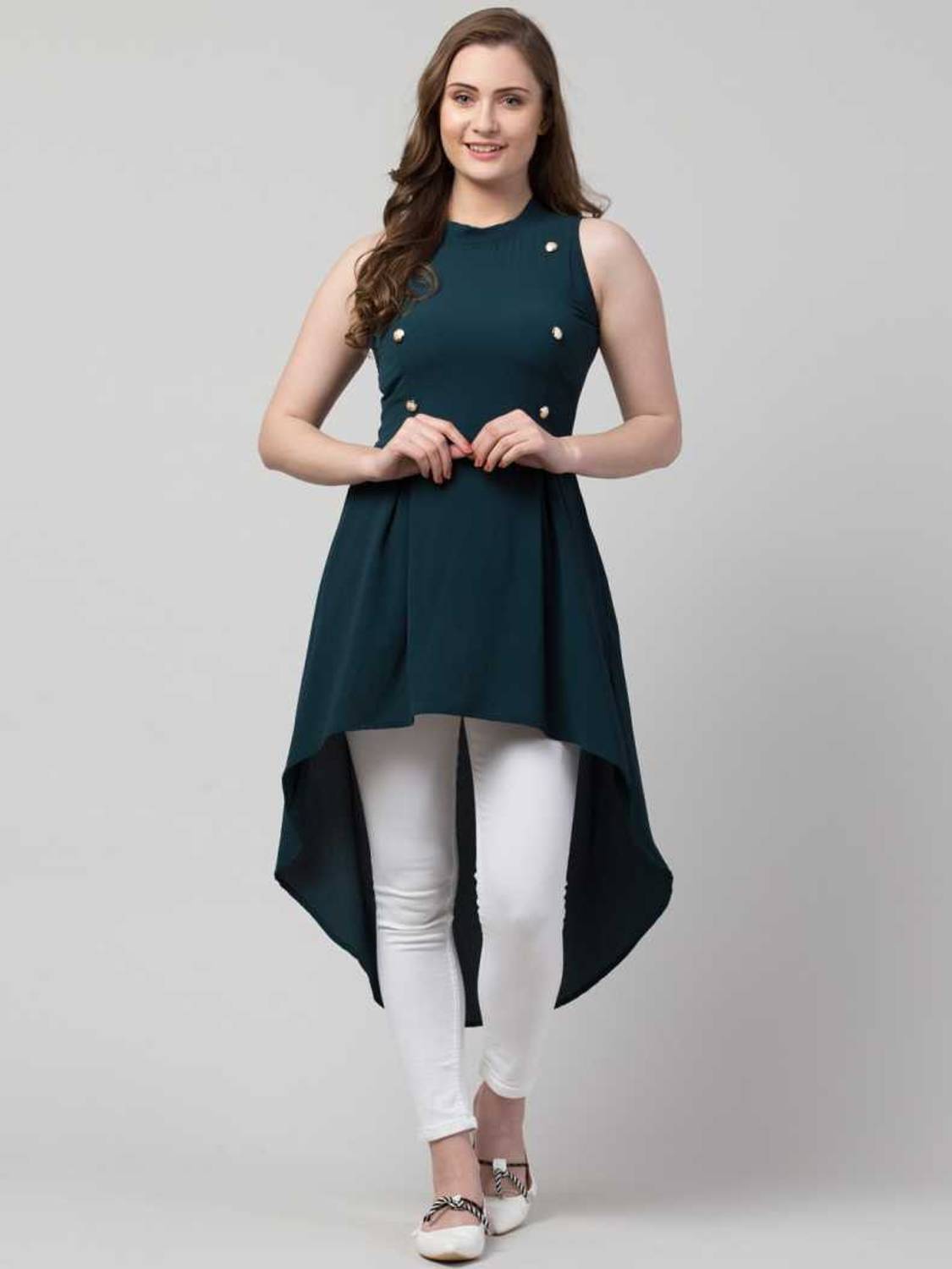 Arbiter Collection Casual Sleeveless Solid Women Green Top