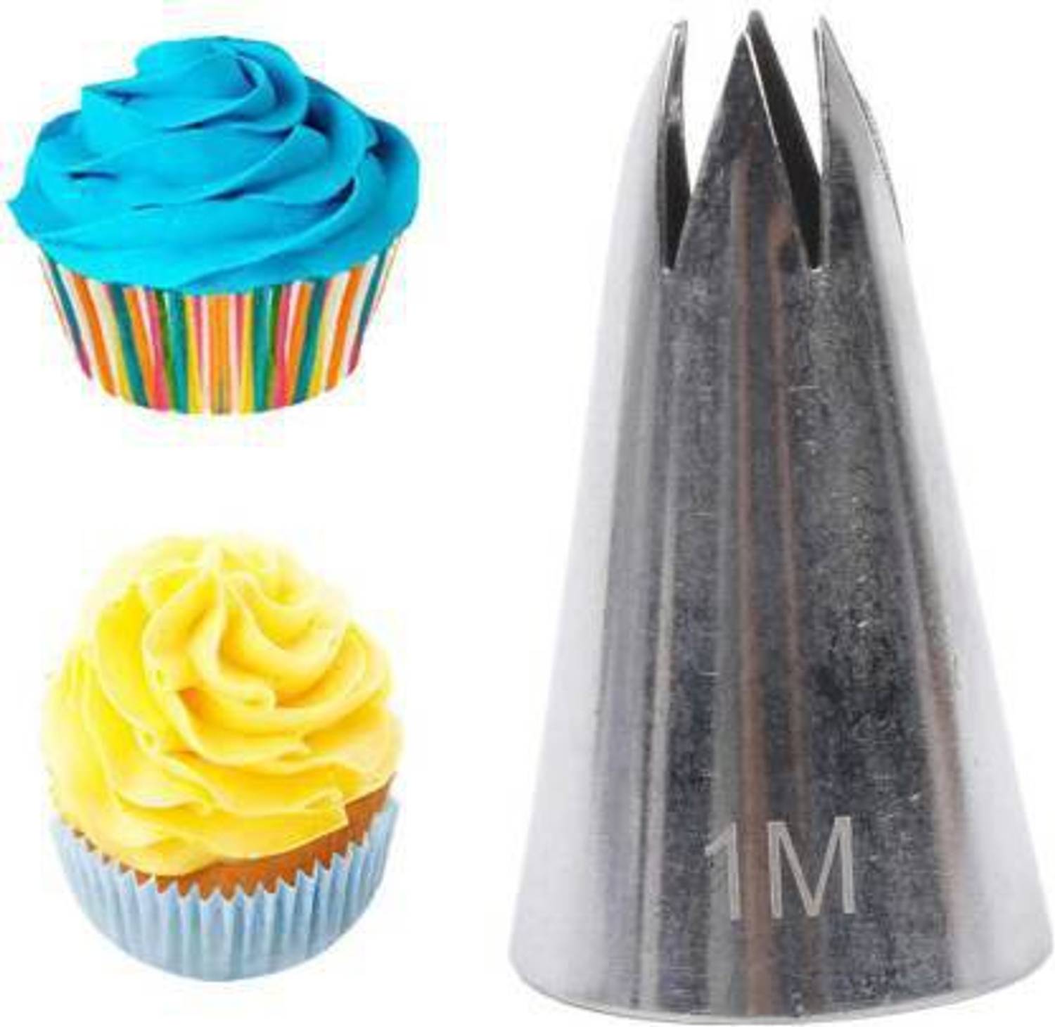 BAKERS4U 1M Nozzle siliver Kitchen Tool Set (siliver) Stainless Steel Quick Flower Icing Nozzle