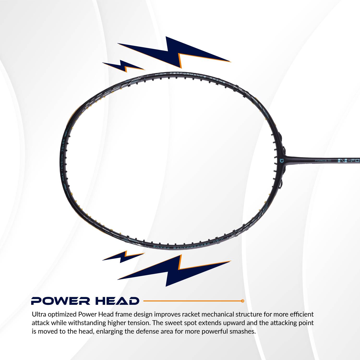 apacs N-Force 111 (Ultra Graphite, 38LBS) Black, Silver Unstrung