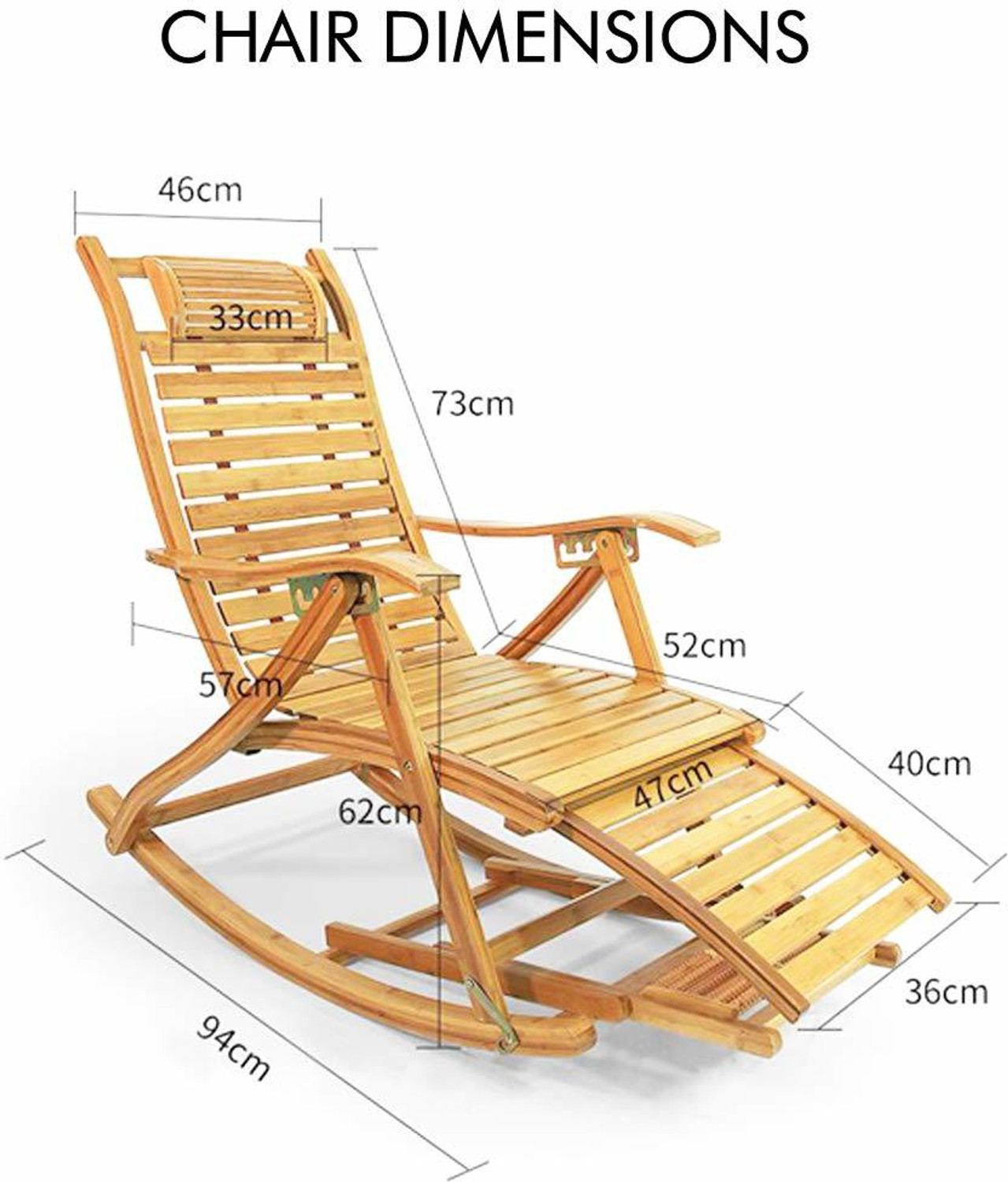 Image of Urbancart Relax Bamboo Rocking Chair for Home Living Room and Outdoor Lounge with Easy Assembly Bamboo 1 Seater Rocking Chairs