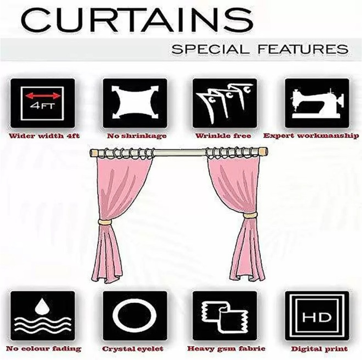 Image of Achintya 214 cm (7 ft) Door Polyester Semi Transparent Curtain (Pack Of 4)