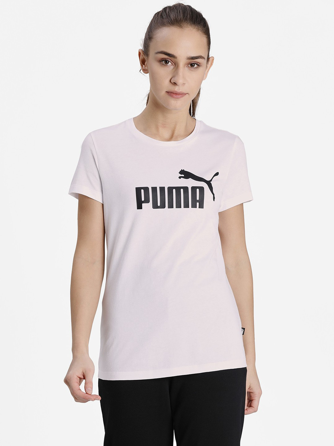 Image of PUMA Printed Women Round Neck White T-Shirt