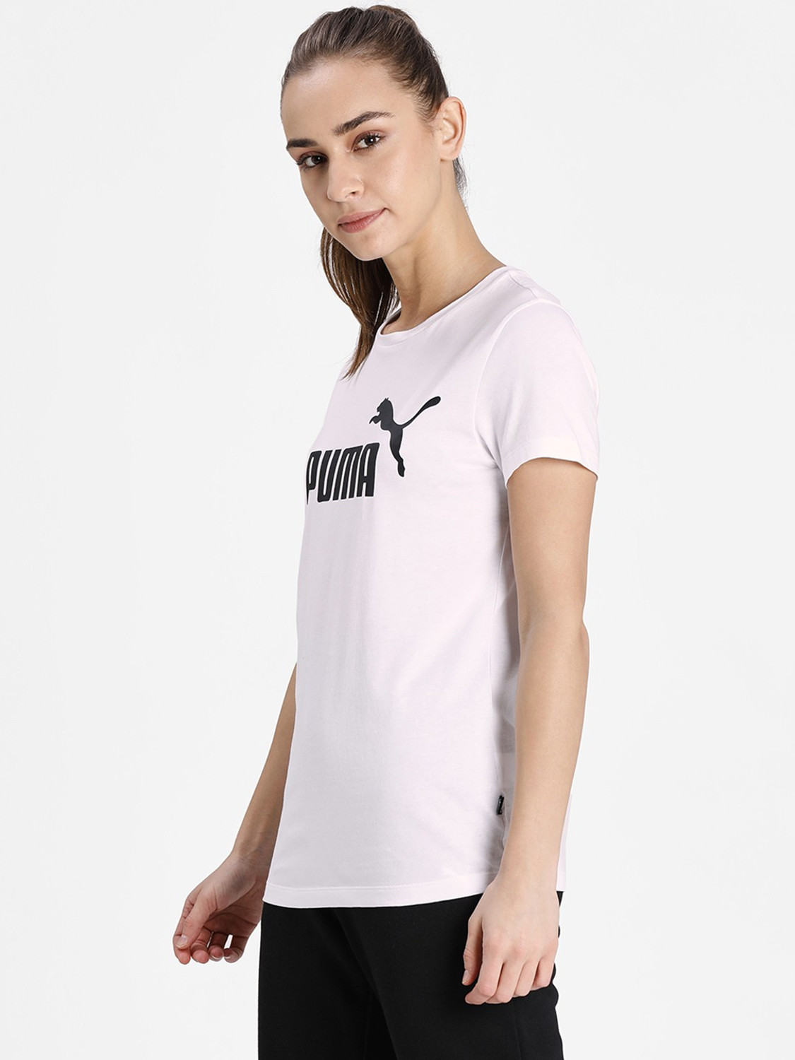 Image of PUMA Printed Women Round Neck White T-Shirt