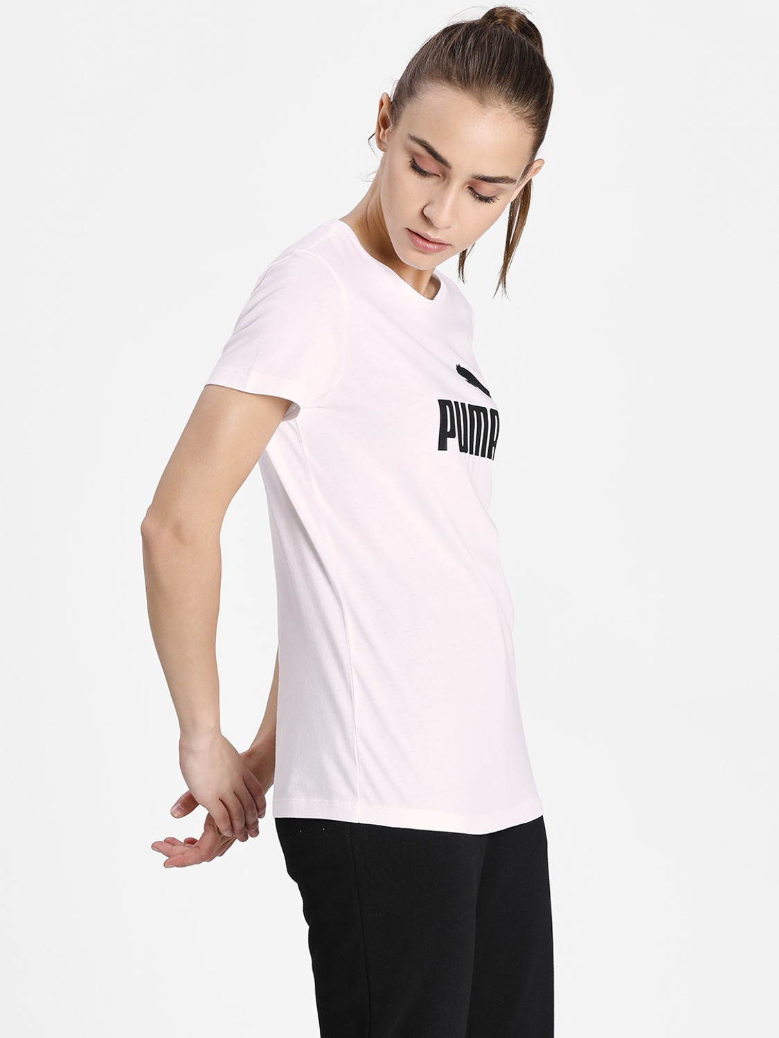 Image of PUMA Printed Women Round Neck White T-Shirt