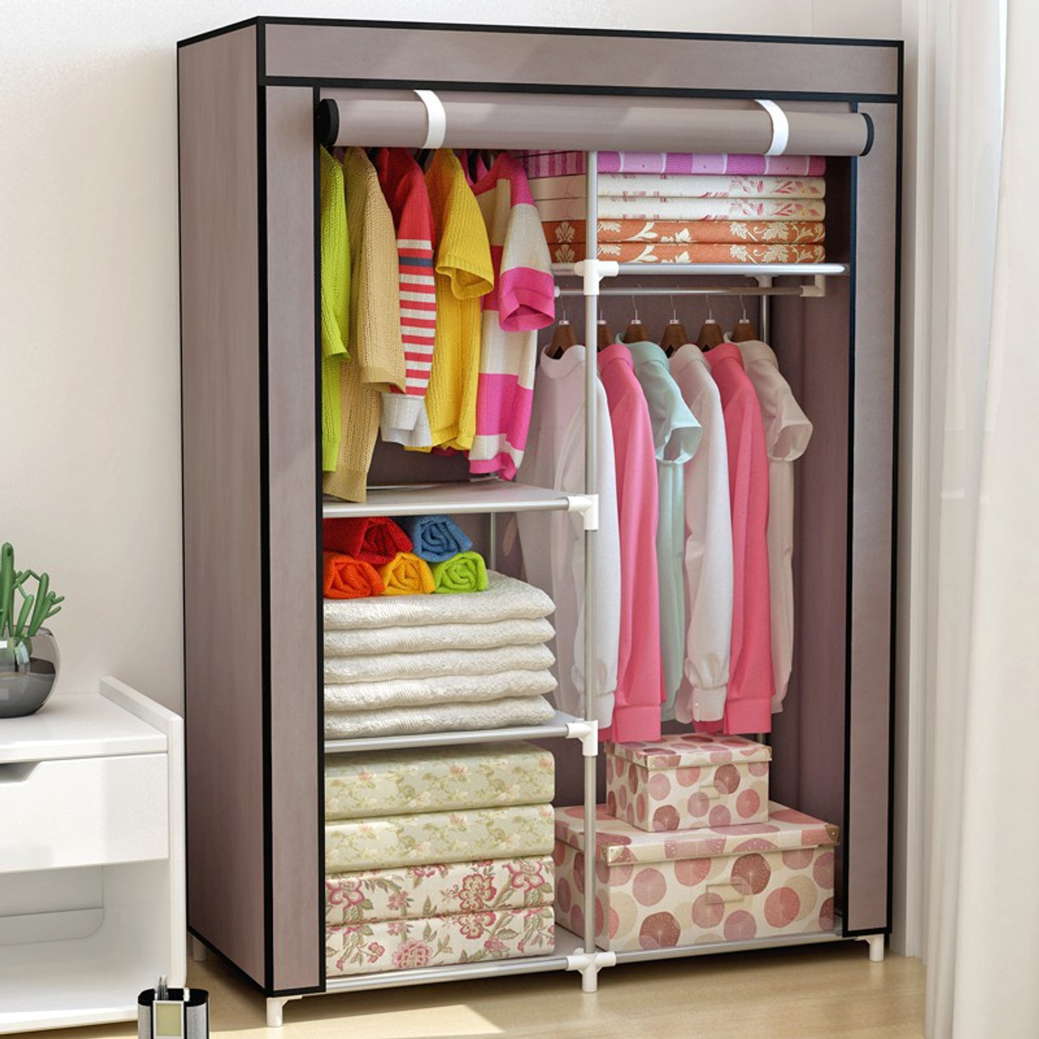 Image of Flipkart Perfect Homes Studio Carbon Steel Collapsible Wardrobe