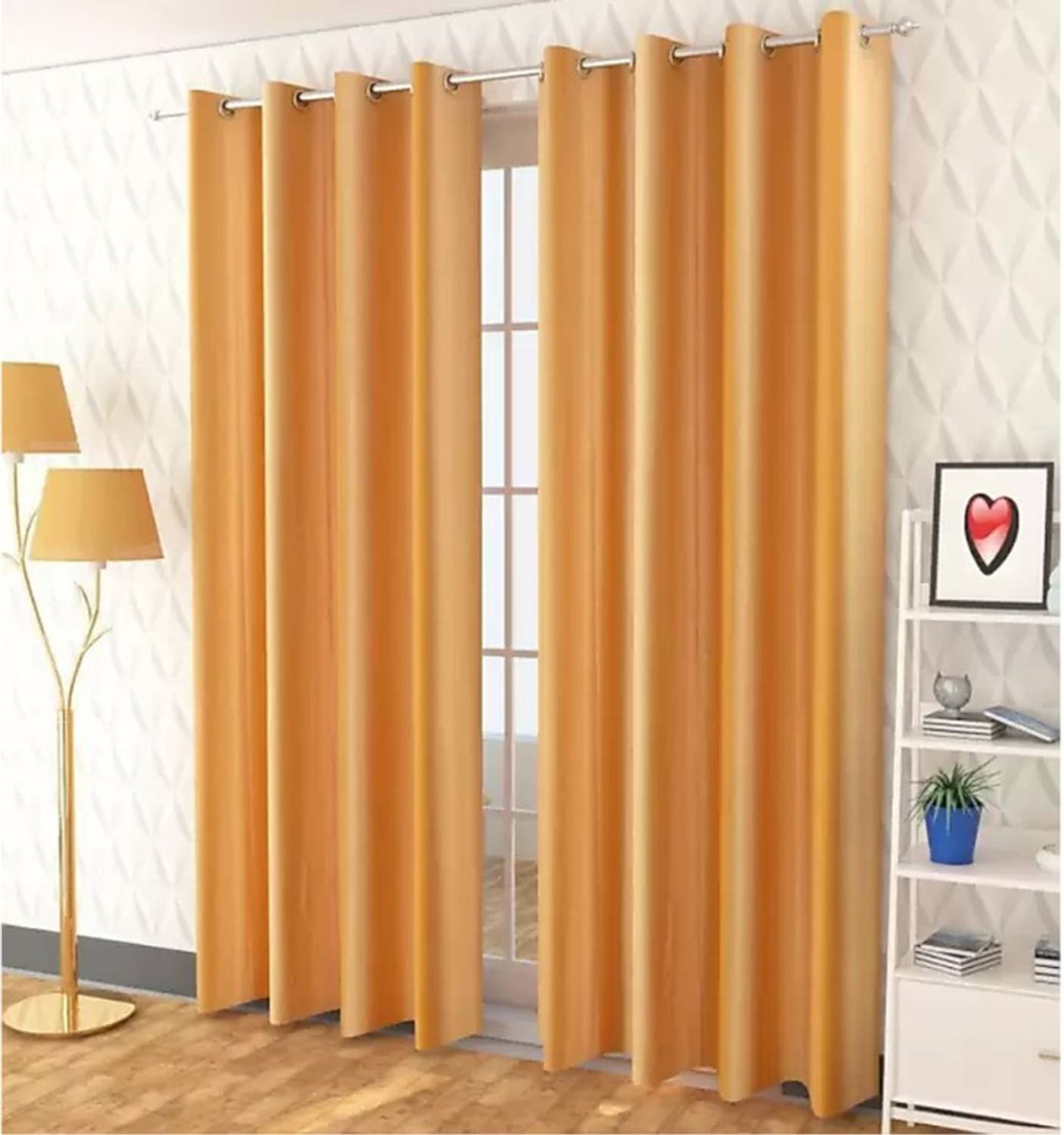 Achintya 214 cm (7 ft) Door Polyester Semi Transparent Curtain (Pack Of 2)