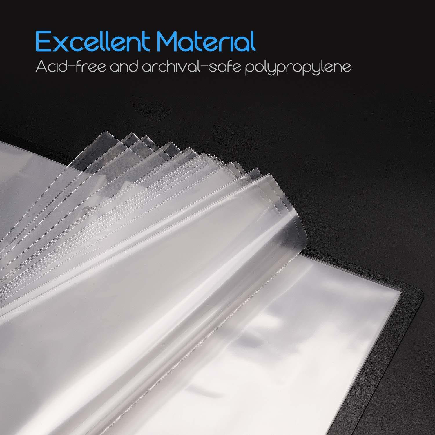 Image of WeKonnect Glossy Transparent Document Sleeves, Clear Certificates | Water Proof Sheet Protectors 11 Holes Punched Ring Files A4 Size | 50 Microns (Pack of 100) Plastic Folders