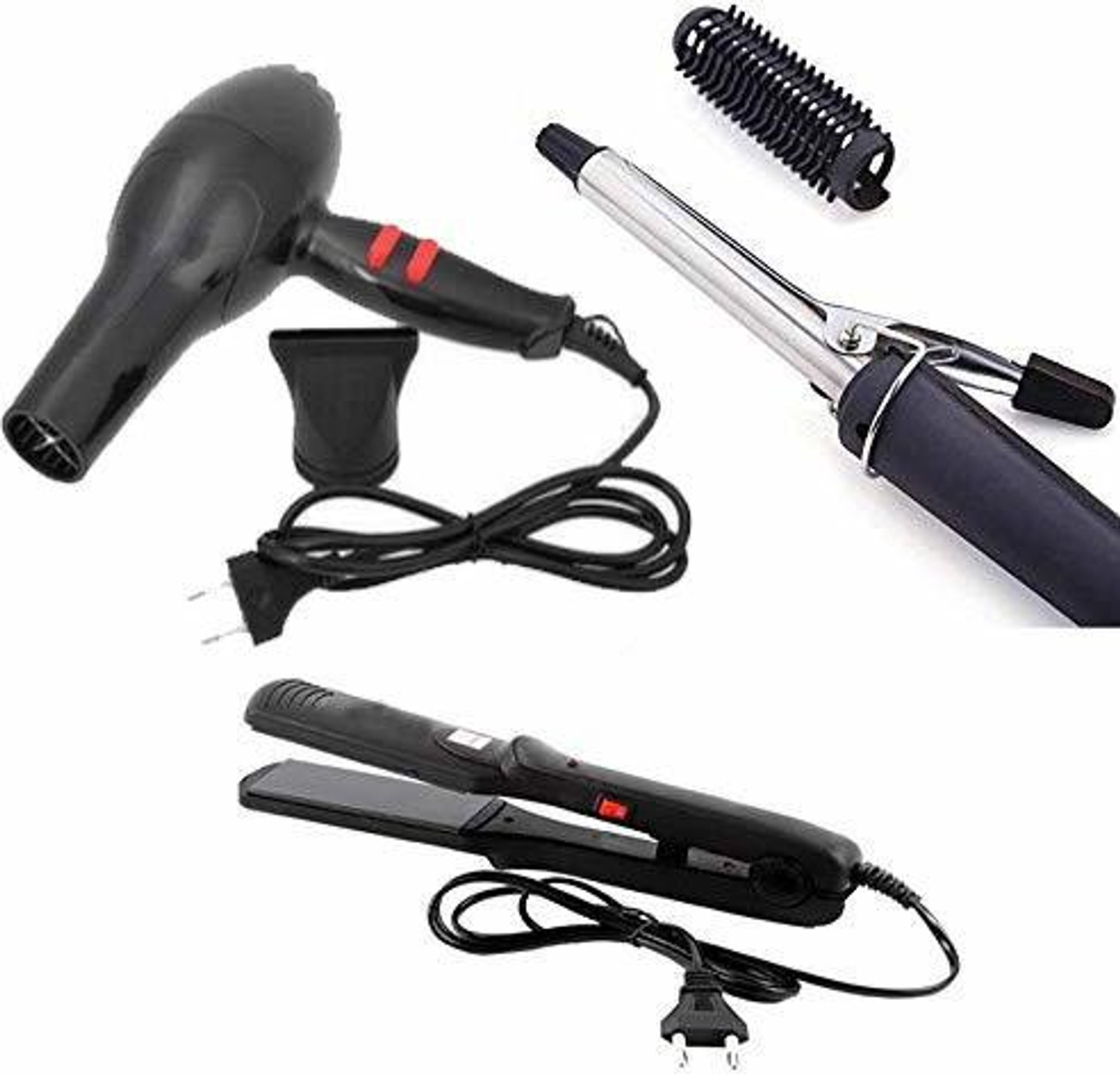 Image of spancare New Combo Pack of 3 Hair Straightener, Dryer And Curler Special For Women Girls Personal Care Appliance Combo