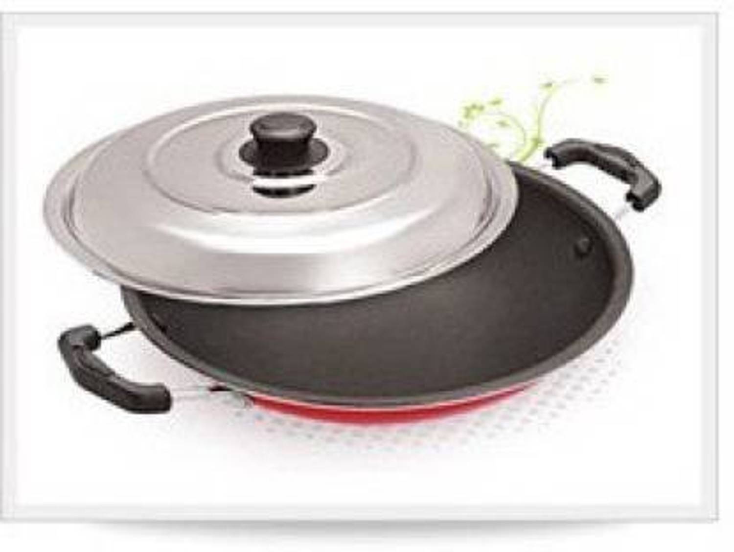 BAHURANI Paniarakkal Pan 23 cm diameter with Lid 1.5 L capacity