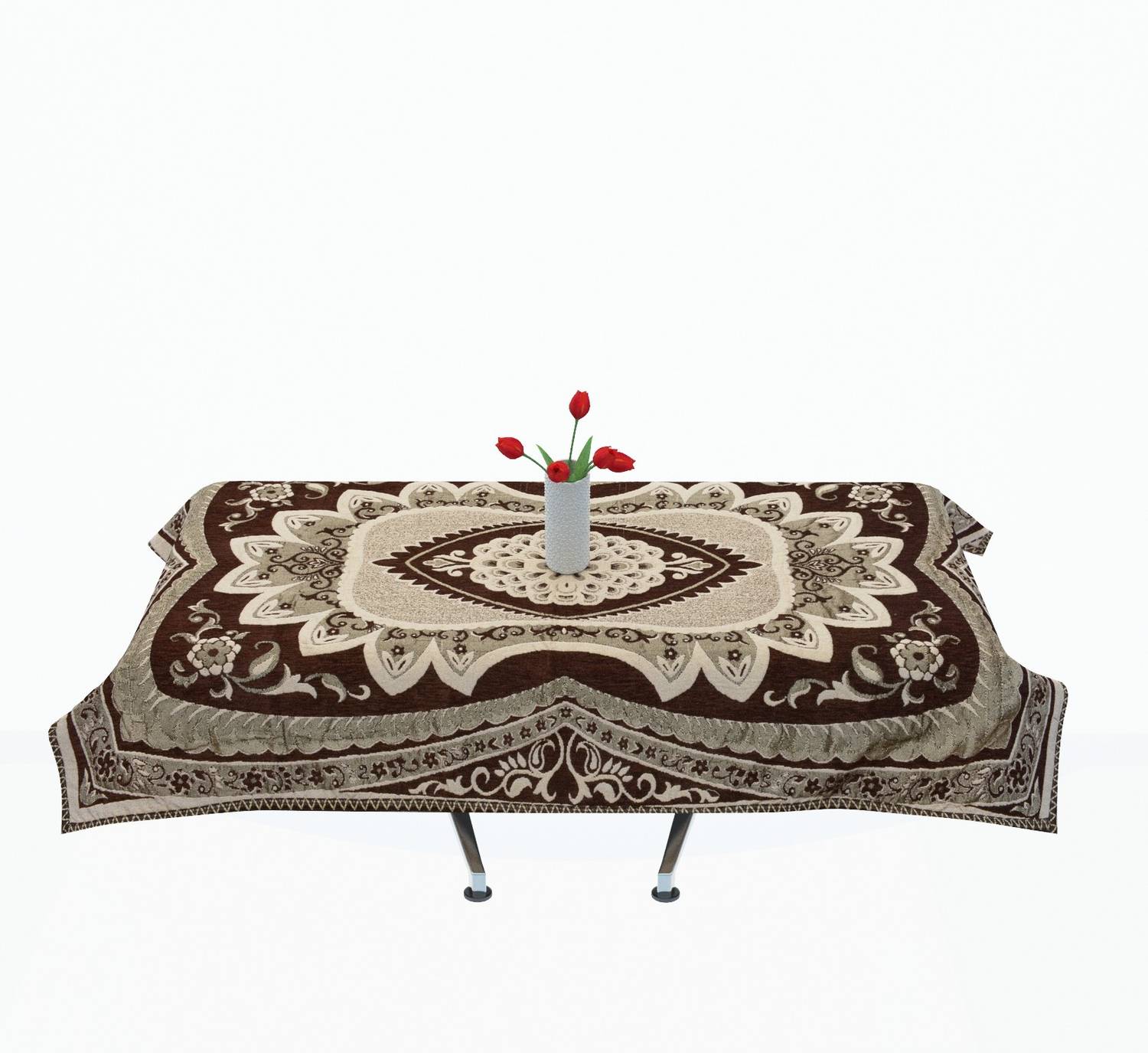 AK Decor Velvet 4 Seater Floral Table Cover