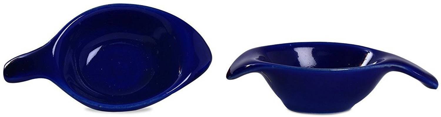 caffeine Ceramic Sauce Bowl Handmade Glossy Blue