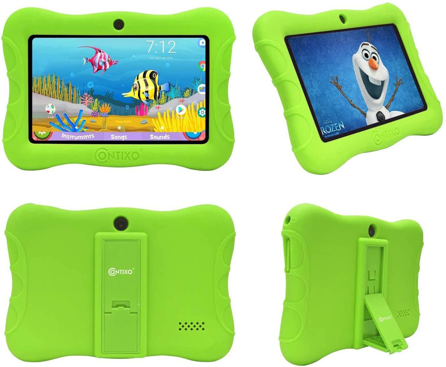 Image of Contixo Kids Android 10 2 GB RAM 32 GB ROM 7 inch with Wi-Fi Only Quad Core Processor Tablet (Green)