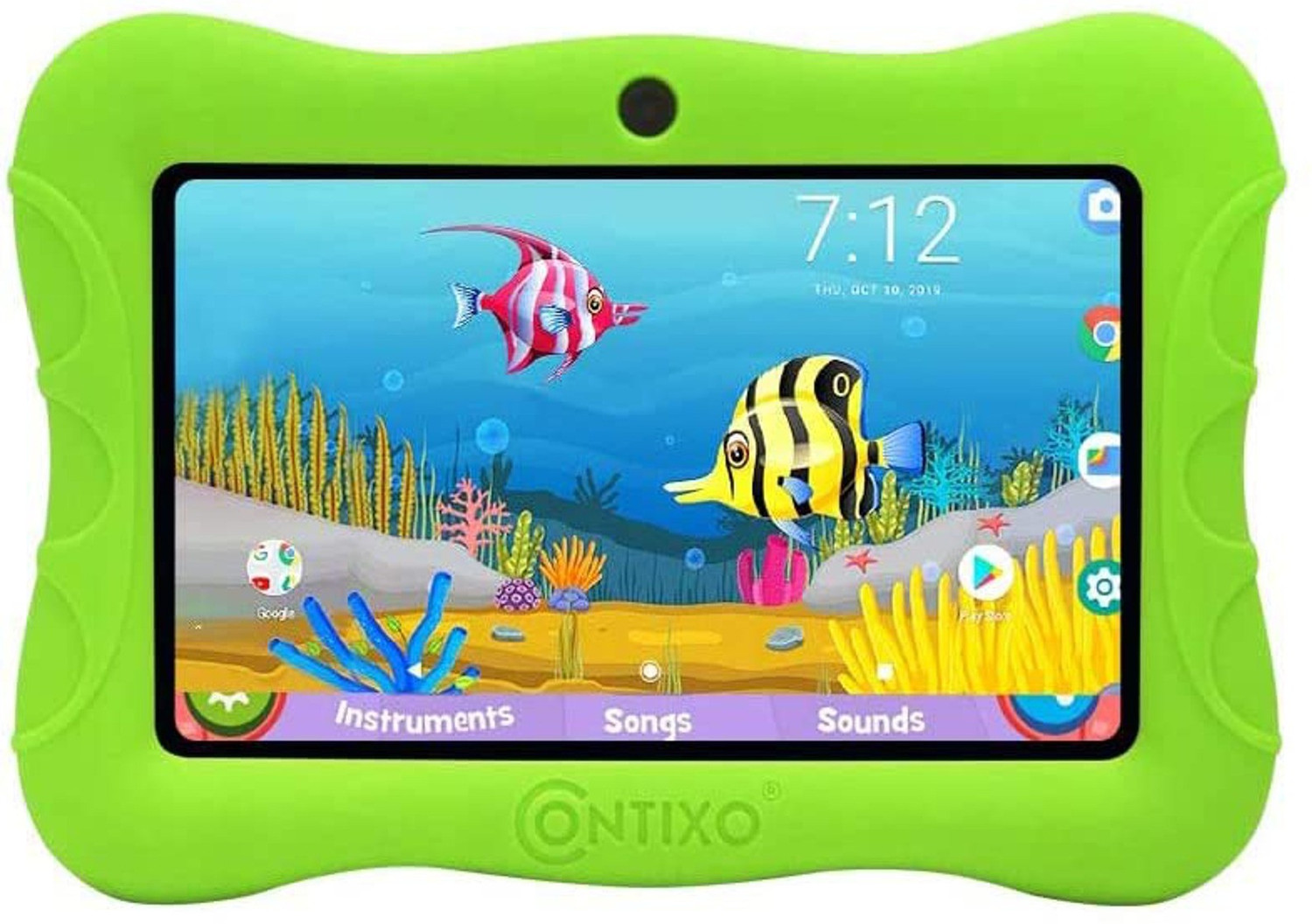 Image of Contixo Kids Android 10 2 GB RAM 32 GB ROM 7 inch with Wi-Fi Only Quad Core Processor Tablet (Green)