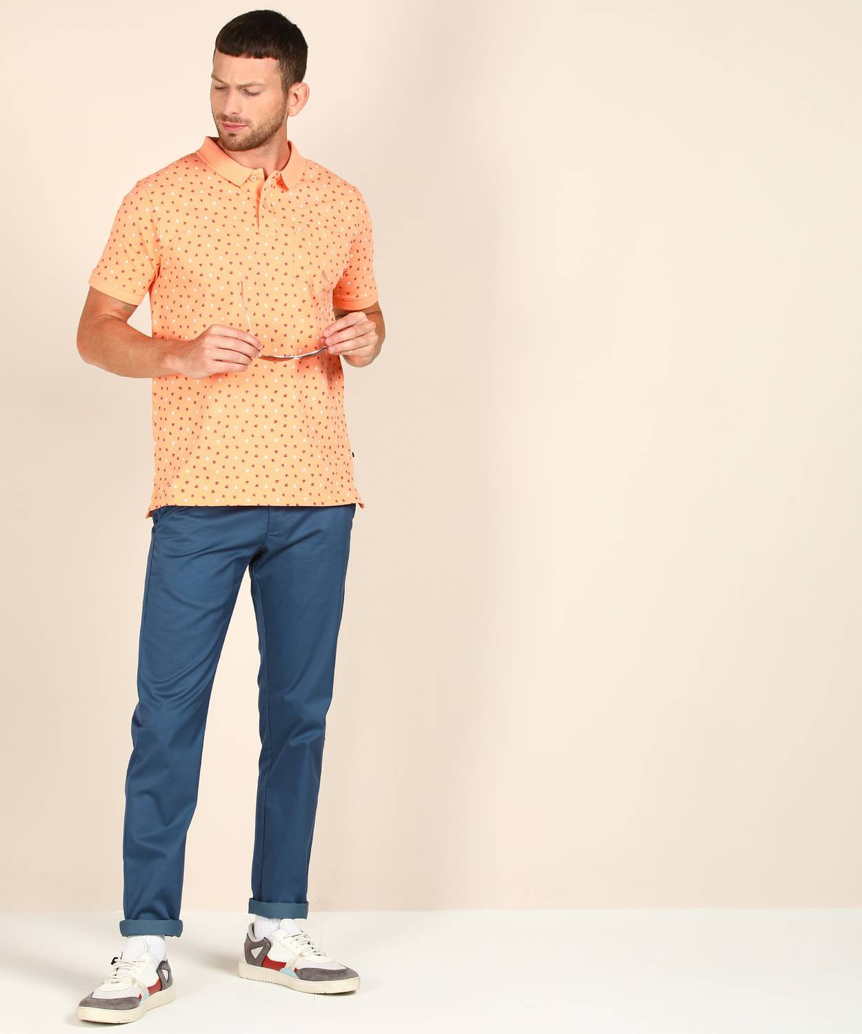 Allen Solly Slim Fit Men Blue Trousers