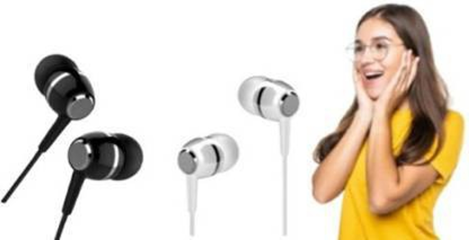 Image of Meyaar Combo Pack of 2 Headset Made-In-India Headset Headphone with Mic Wired
