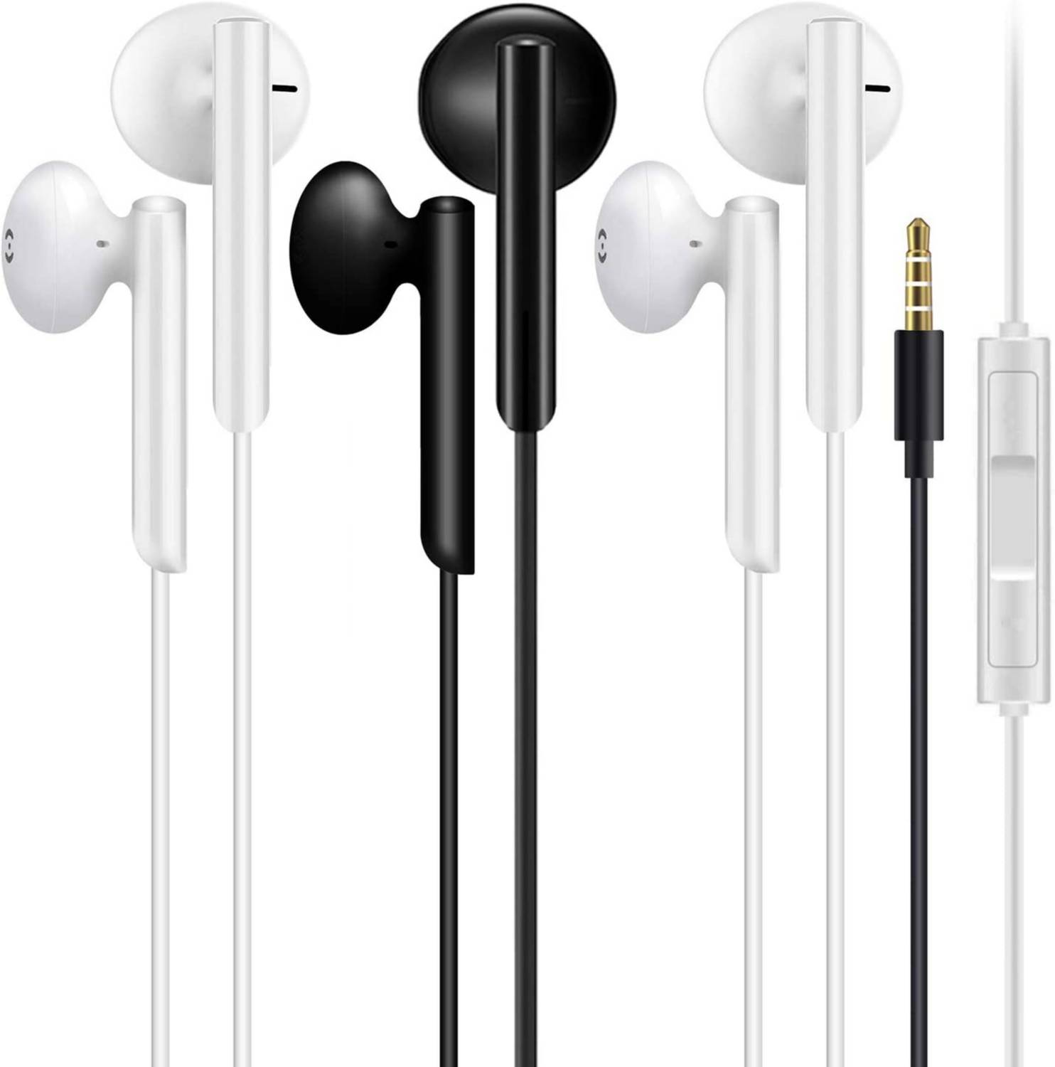 Meyaar Pack of 3 Headset Deep Bass Earphones with Mic Wired Heads