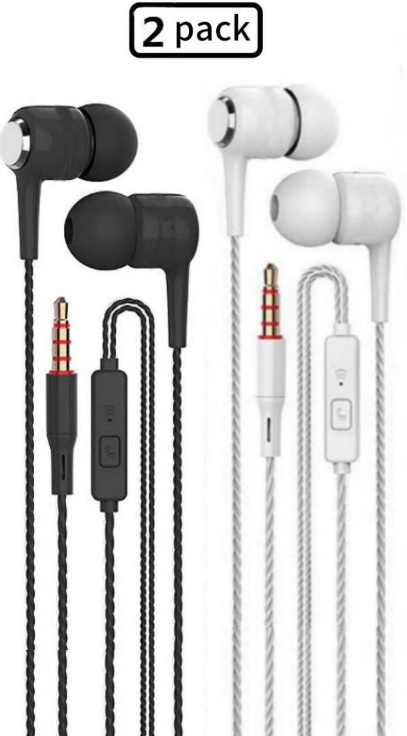 Image of Meyaar Combo Pack of 2 Headset Made-In-India Headset Headphone with Mic Wired
