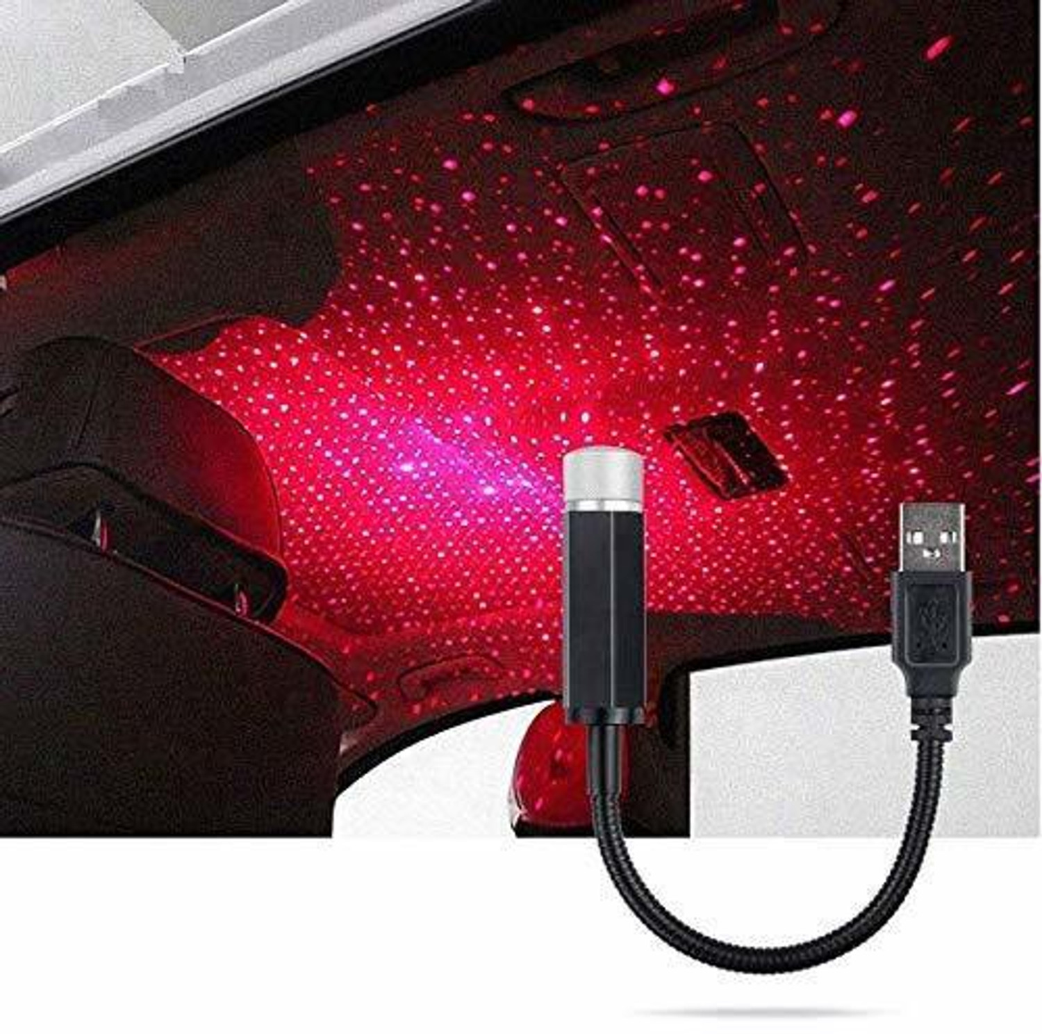Image of Decibel Star Projector Night Lights, Flexible Romantic Galaxy USB Night Lamp for Cars Ceiling Party Bedroom Portable USB Night Light Night Lamp