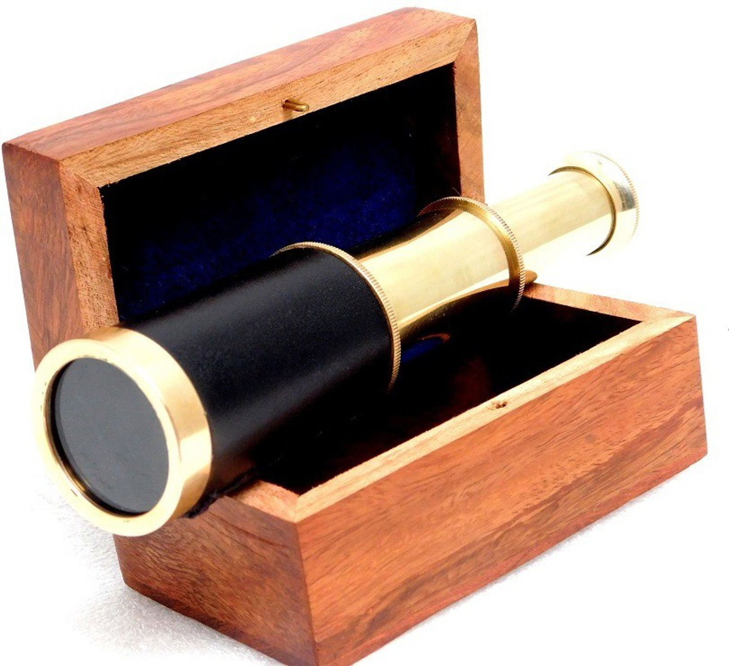 Image of mncttketc Home decor item shop present brass 6''inch telescope with wooden box Reflecting Telescope