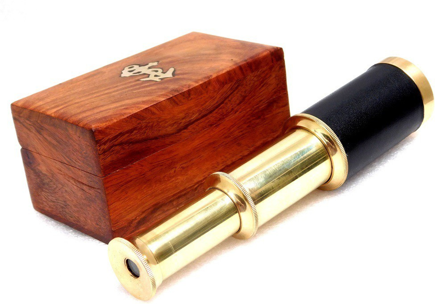 Image of mncttketc Home decor item shop present brass 6''inch telescope with wooden box Reflecting Telescope