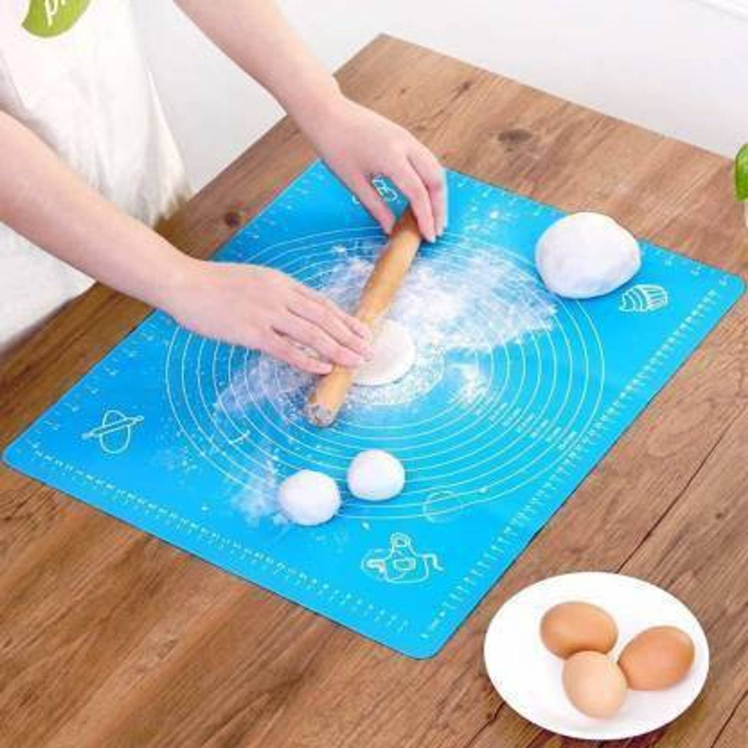 ABOGLINE Silicon Fondant Rolling Mat or Silicone Baking Sheet Large with Measurements Food-grade Silicone Baking Mat