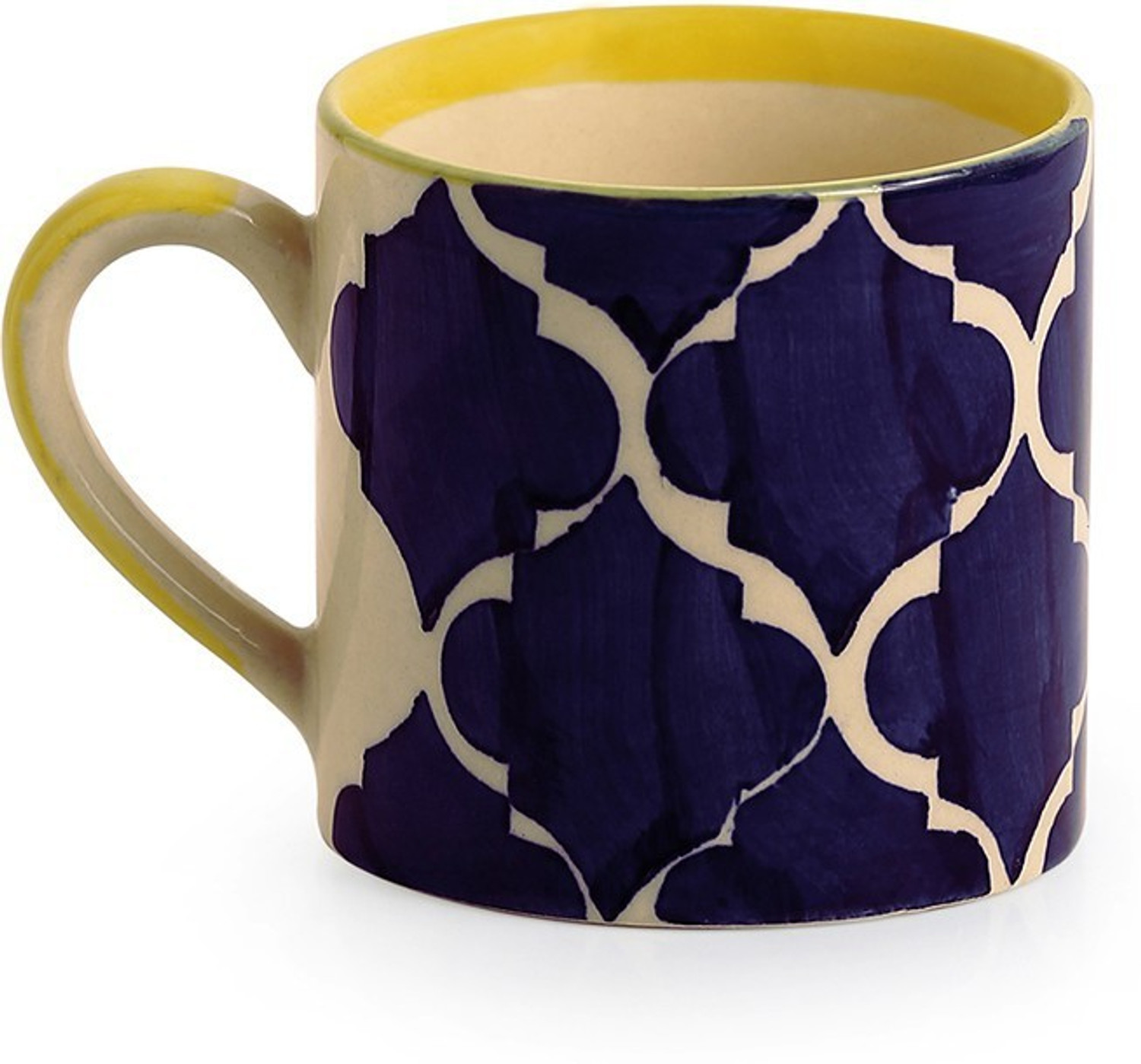 Image of ExclusiveLane Pack of 6 Ceramic Handpainted Coffee Mugs Cum Tea Cups In