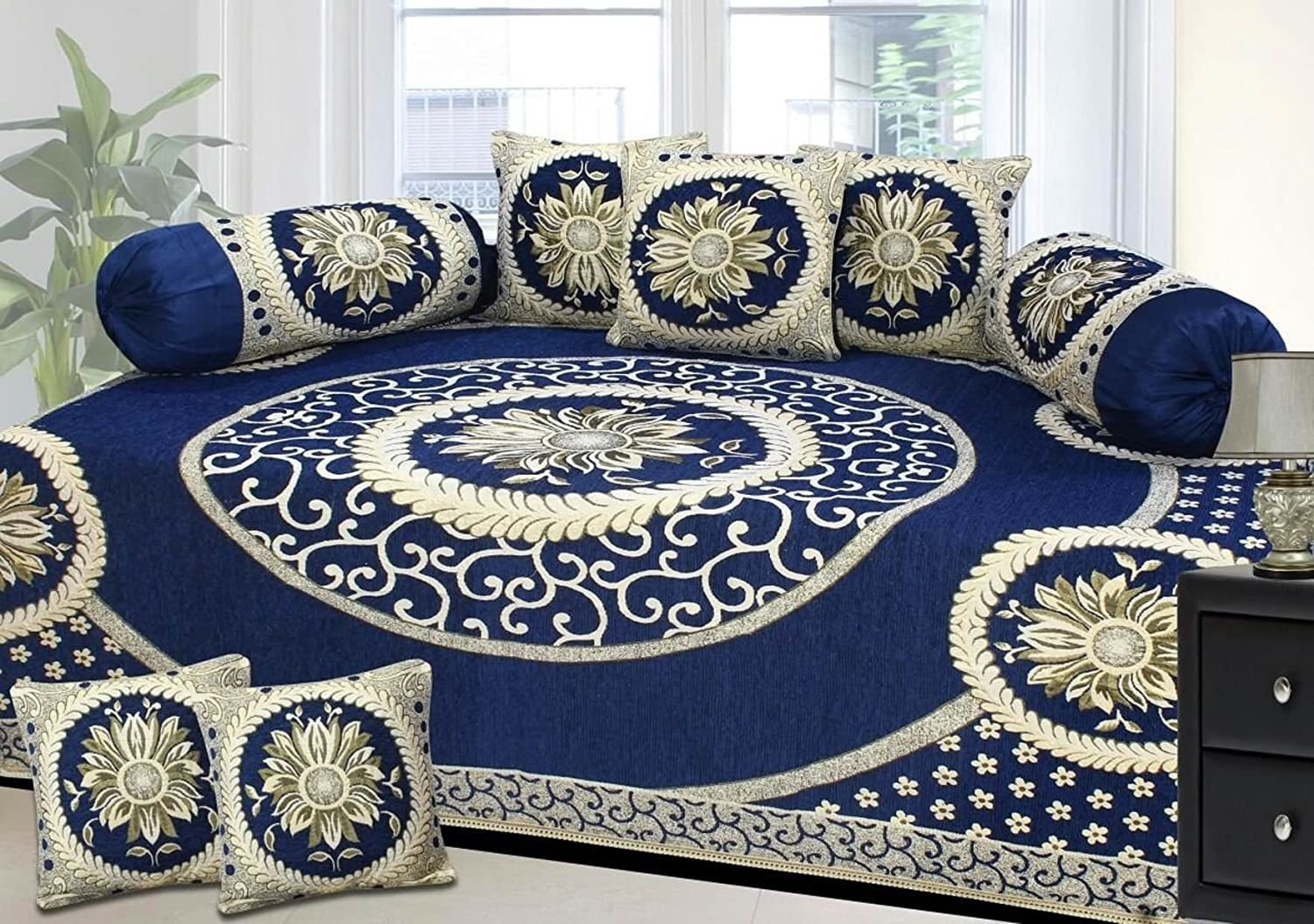 Image of AK Decor Velvet Abstract Diwan Set