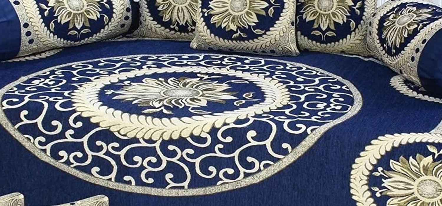 Image of AK Decor Velvet Abstract Diwan Set