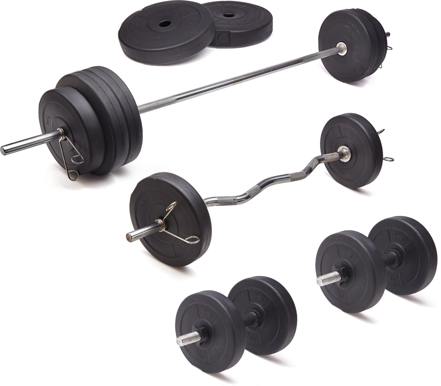 Image of Adrenex 50 kg With Straight, Curl and Dumbbell Rods Home Gym Combo