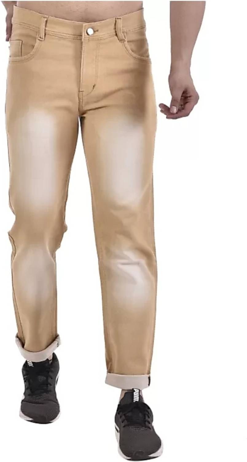 Bindass Boys Slim Men Beige Jeans