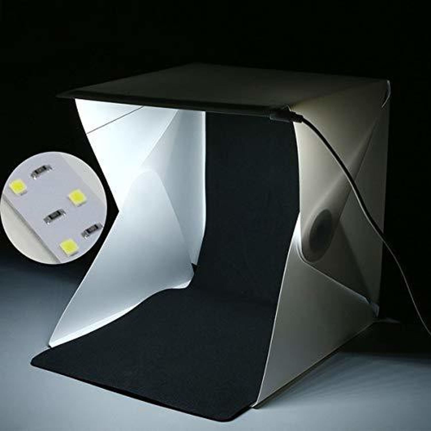 Image of Hiffin HF Foldable Lightbox 23 cm Portable Light Room Photo Studio Photography Backdrop Mini Cube Box Lighting Tent Kit 22.6 * 23 * 24cm Square Softbox