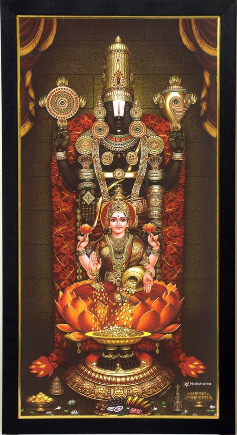 101Temples Lakshmi Hrudhaya Balaji God Photo Religious Frame