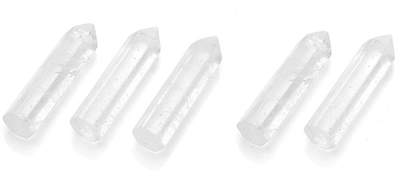AIR9999 Set of 5 Clear Quartz Crystal stone Mini Pencil Decorative Showpiece  -  3 cm