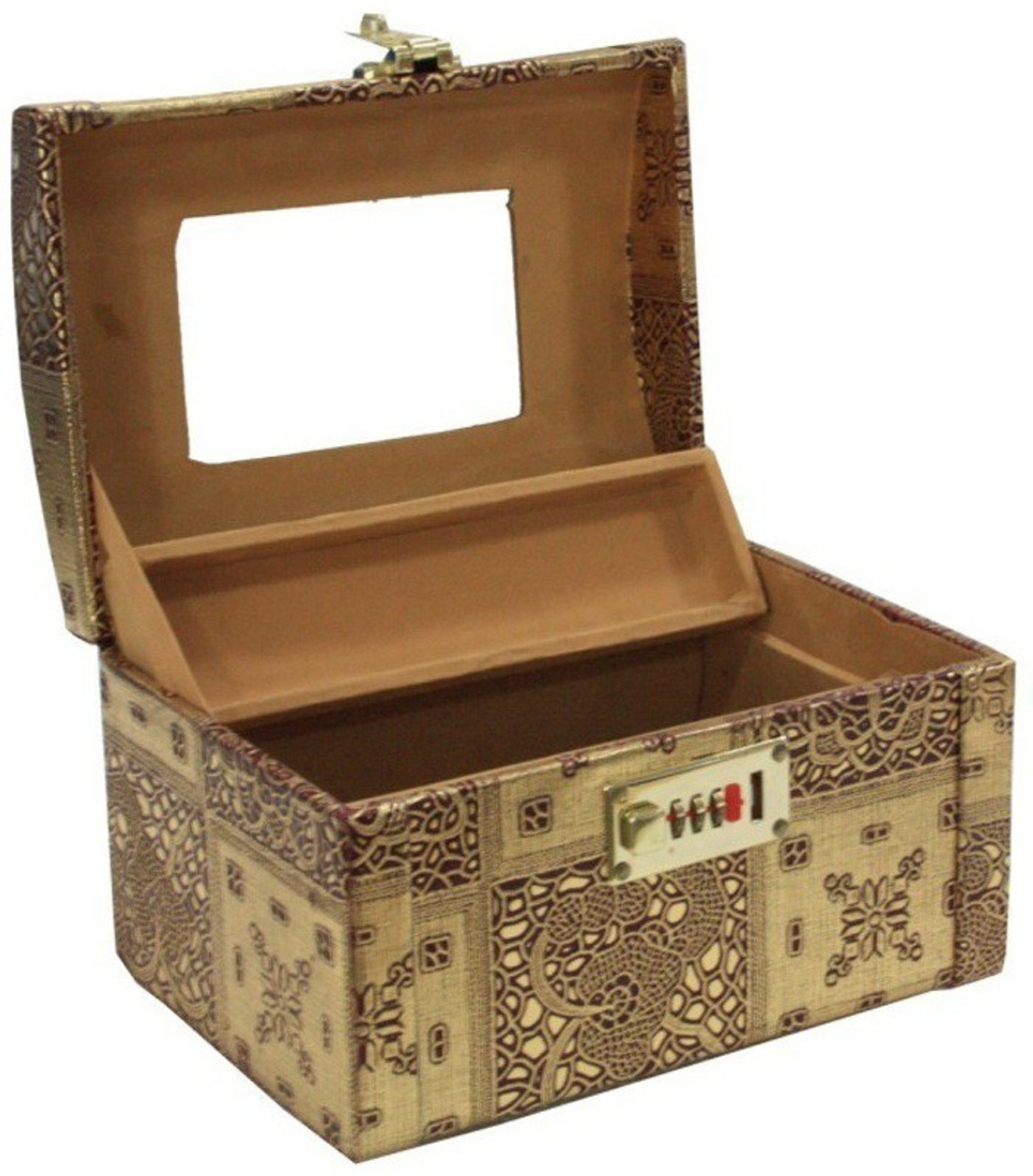 Image of SKYHAWK Jewellery Mekeup jewellery Storage box Vanity Box (Golden)