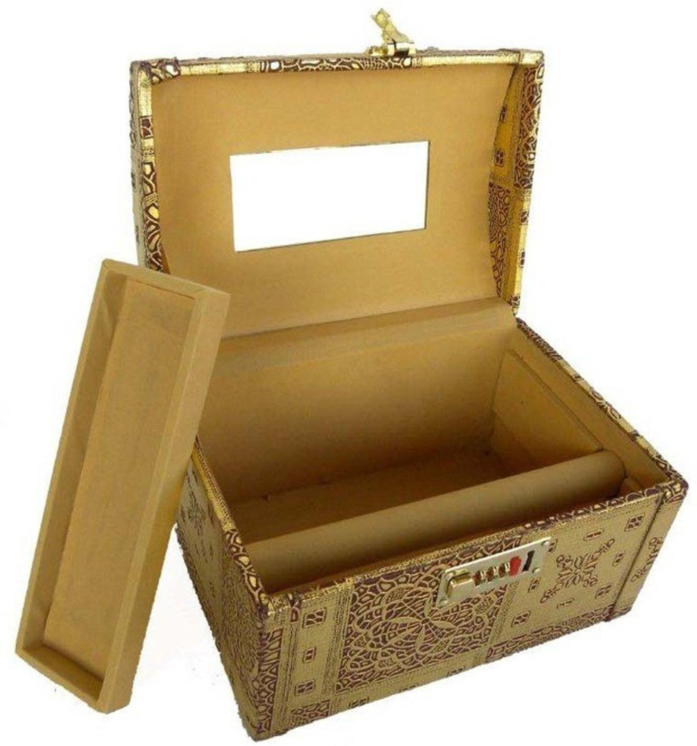 Image of SKYHAWK Jewellery Mekeup jewellery Storage box Vanity Box (Golden)