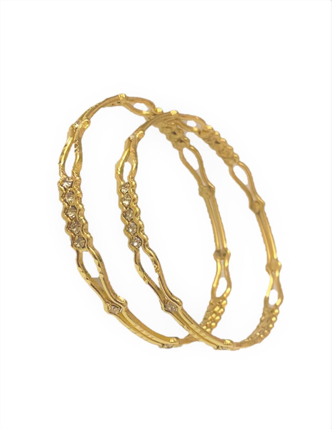 AARTISAI Metal Cubic Zirconia Gold-plated Bangle Set