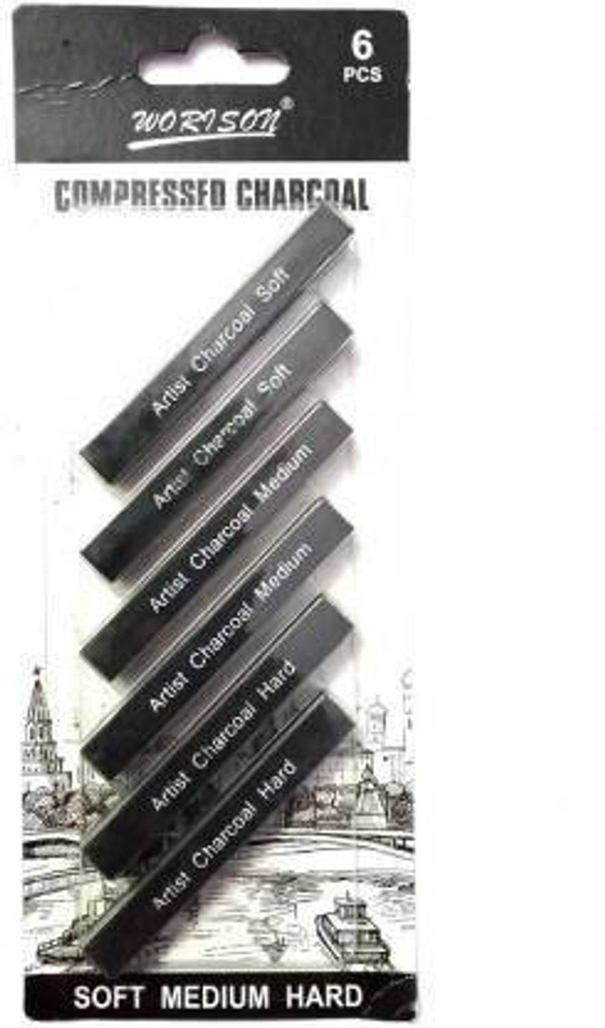 Worisonn Compressed Charcoal Stick (Soft, Medium, Hard) - Image 1