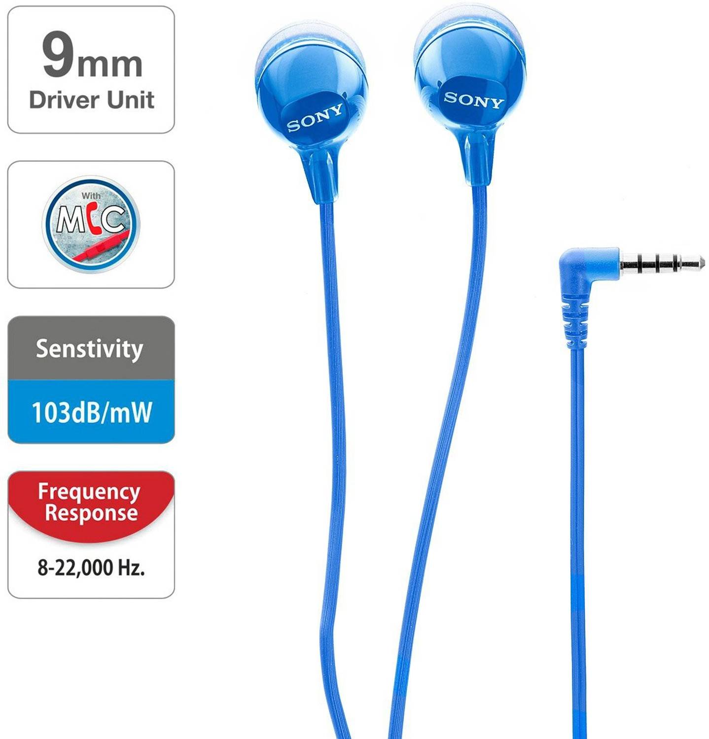 SONY EX14AP Wired Headphones Blue - Image 4