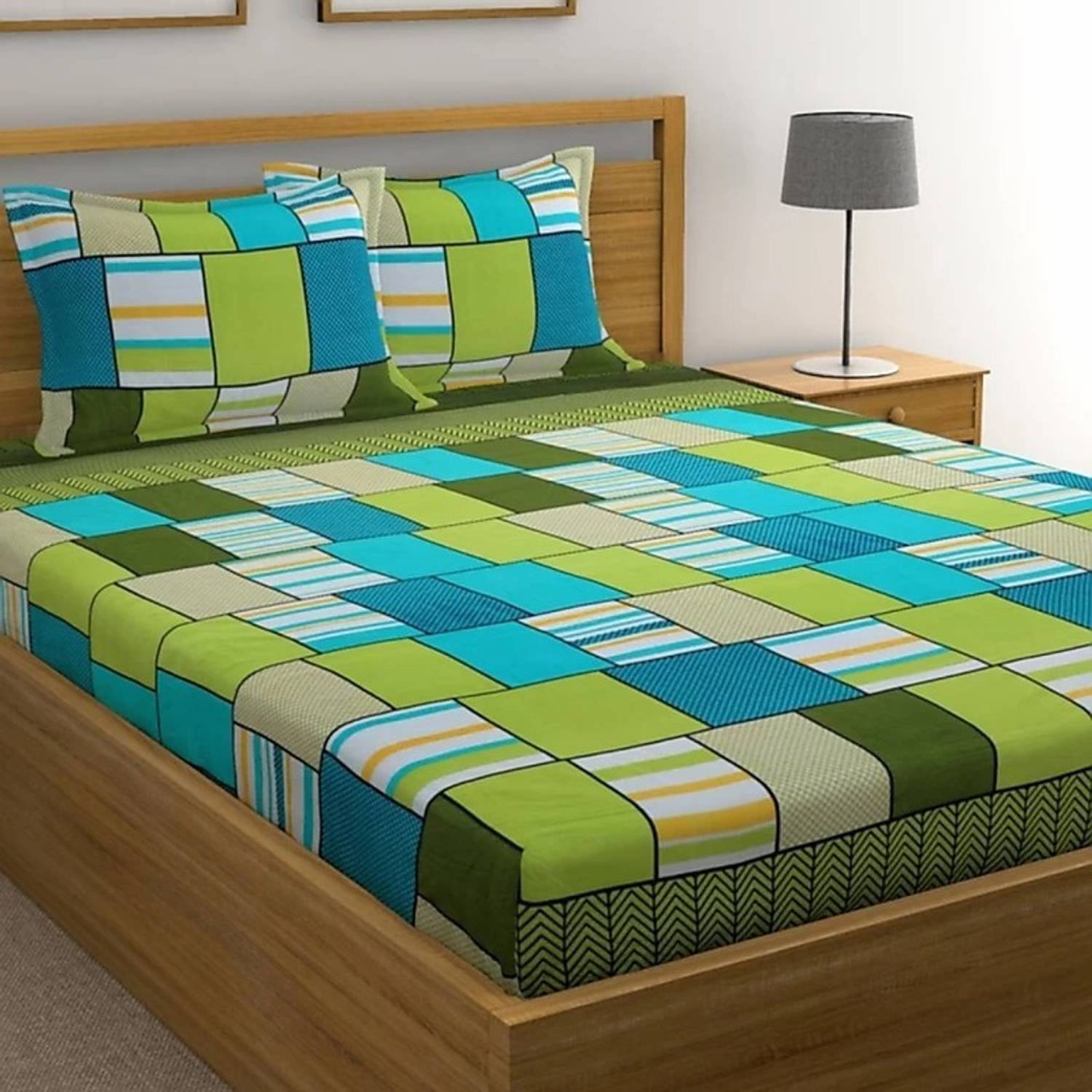 HSR Collection Cotton Double Flat 180 TC Printed 1 Bedsheet with