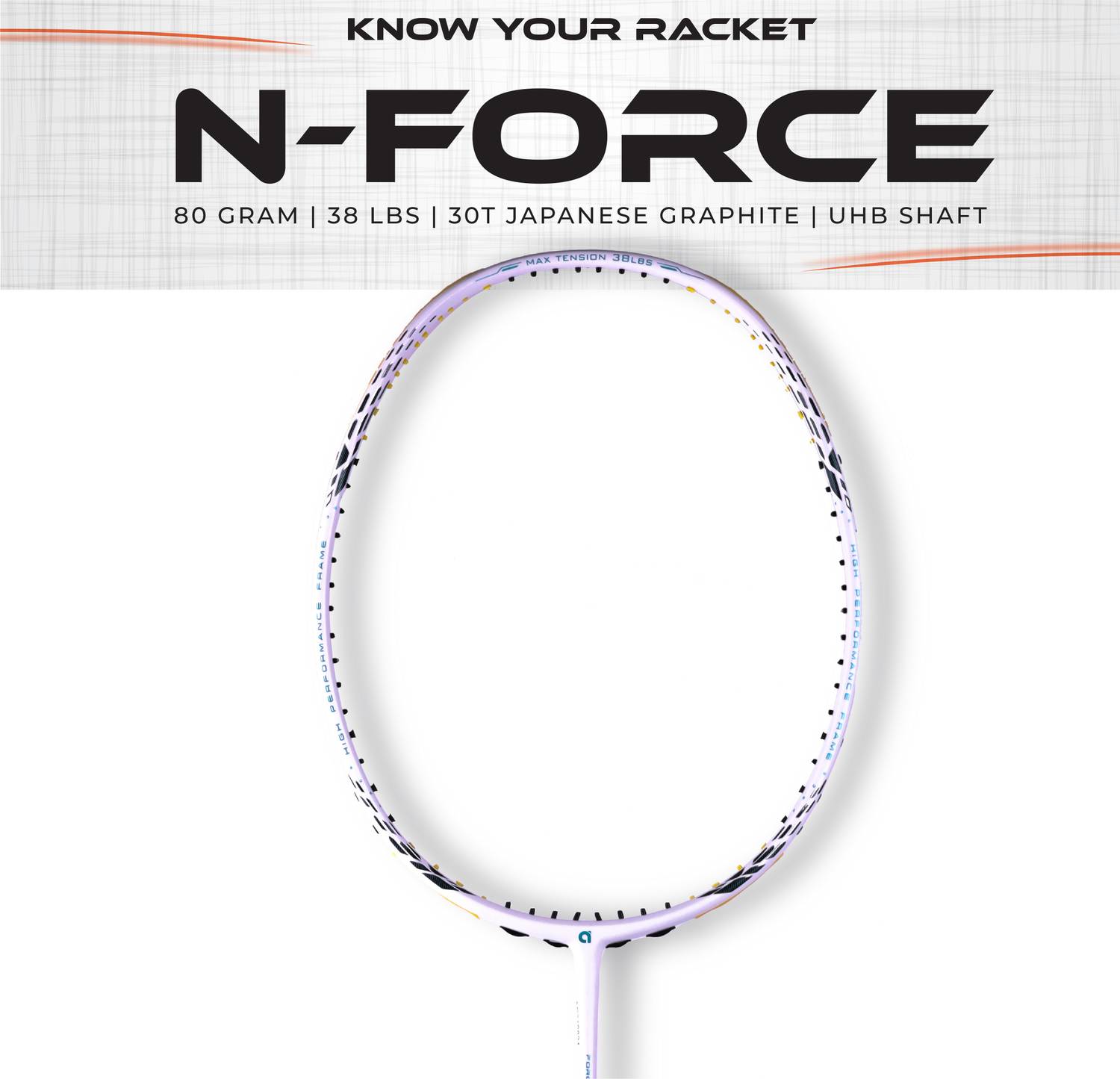 apacs N-Force 111 (Ultra Graphite, 38LBS) White, Blue Unstrung
