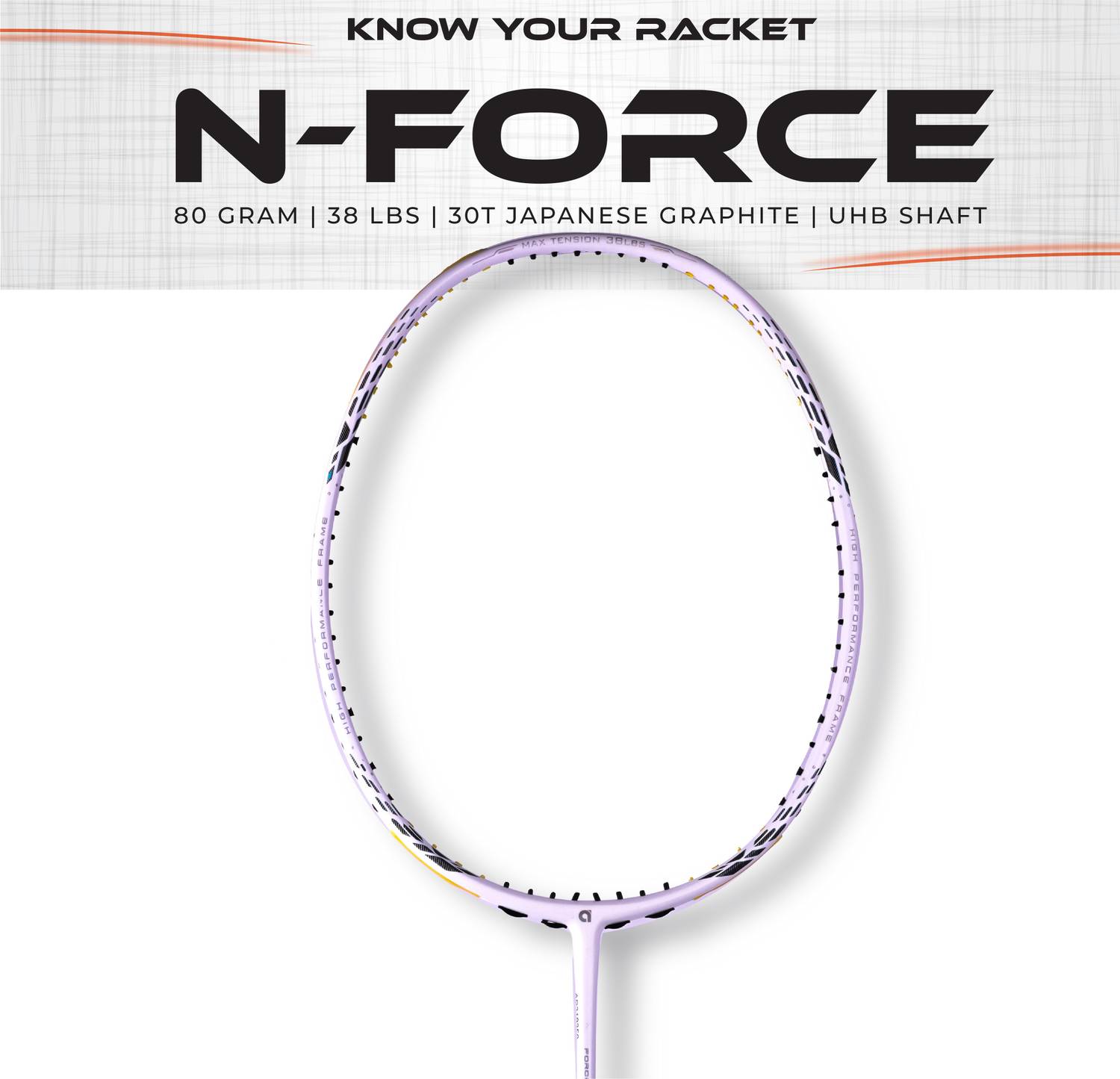apacs N-Force 111 (Ultra Graphite, 38LBS) White, Silver Unstrung