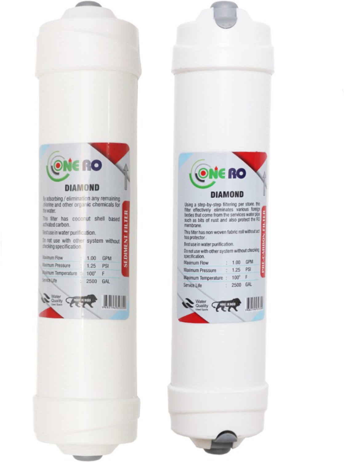Image of ONE RO Ro Service Kit with Membrane & Filter for RO Water Purifier (All Type) Solid Filter Cartridge