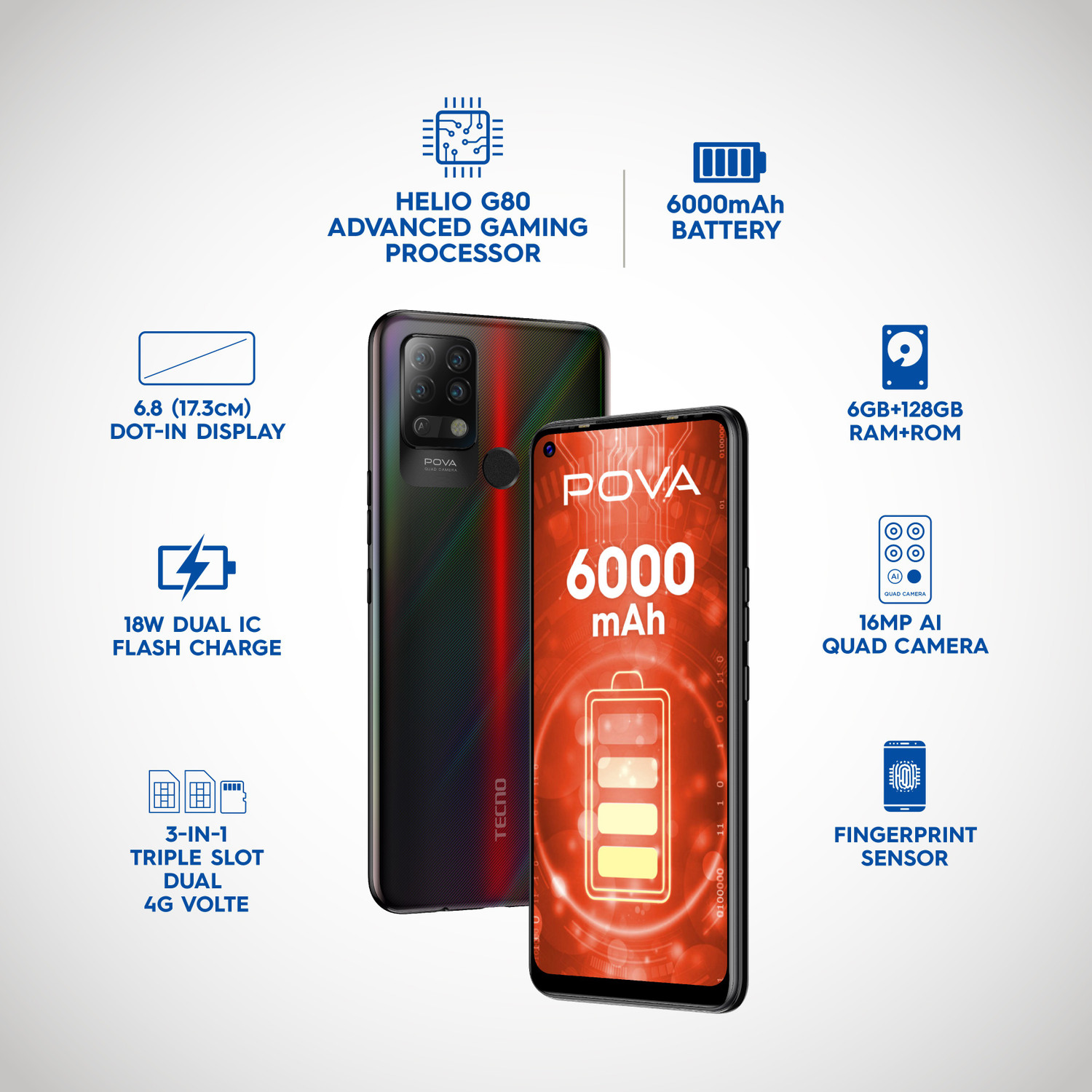 Image of Tecno POVA (Dazzle Black, 128 GB)