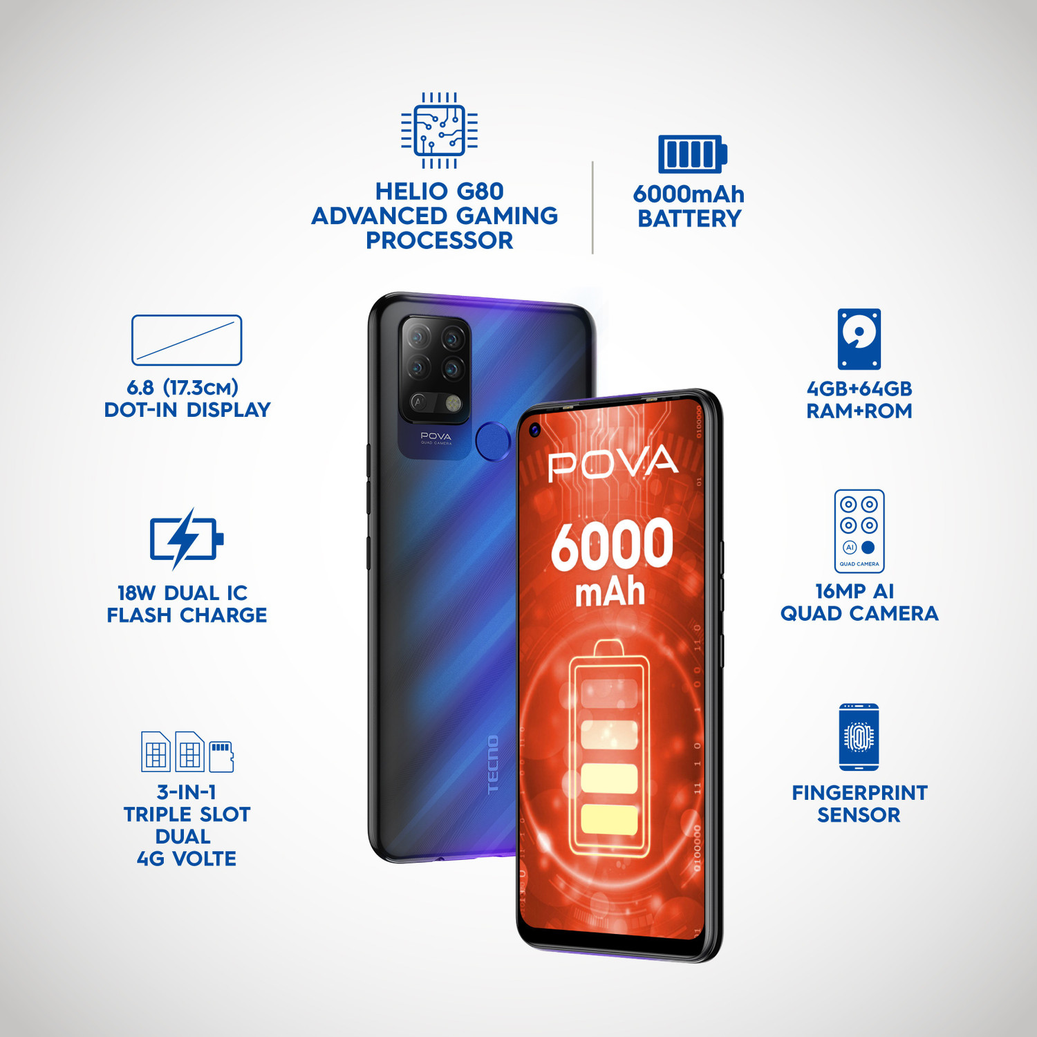 Image of Tecno POVA (Magic Blue, 64 GB)
