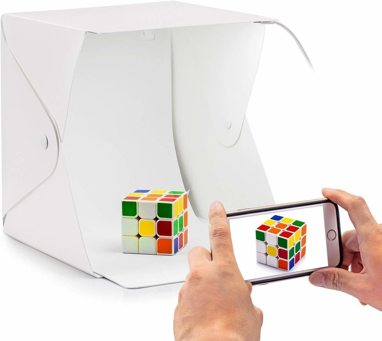 Image of Hiffin HF Foldable Lightbox 23 cm Portable Light Room Photo Studio Photography Backdrop Mini Cube Box Lighting Tent Kit 22.6 * 23 * 24cm Square Softbox