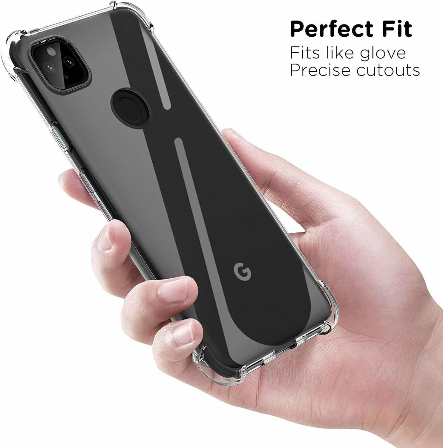 Image of RUNICHA Back Cover for Google Pixel 5A 5G (Transparent, Grip Case, Pack of: 1)