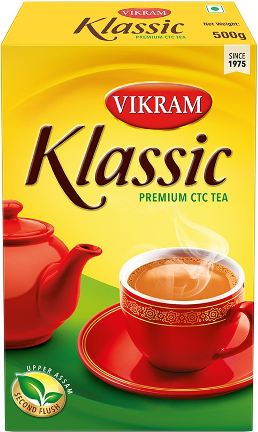 Image of Vikram Klassic Premium CTC Leaf Tea 500 Gram Pack Tea Box