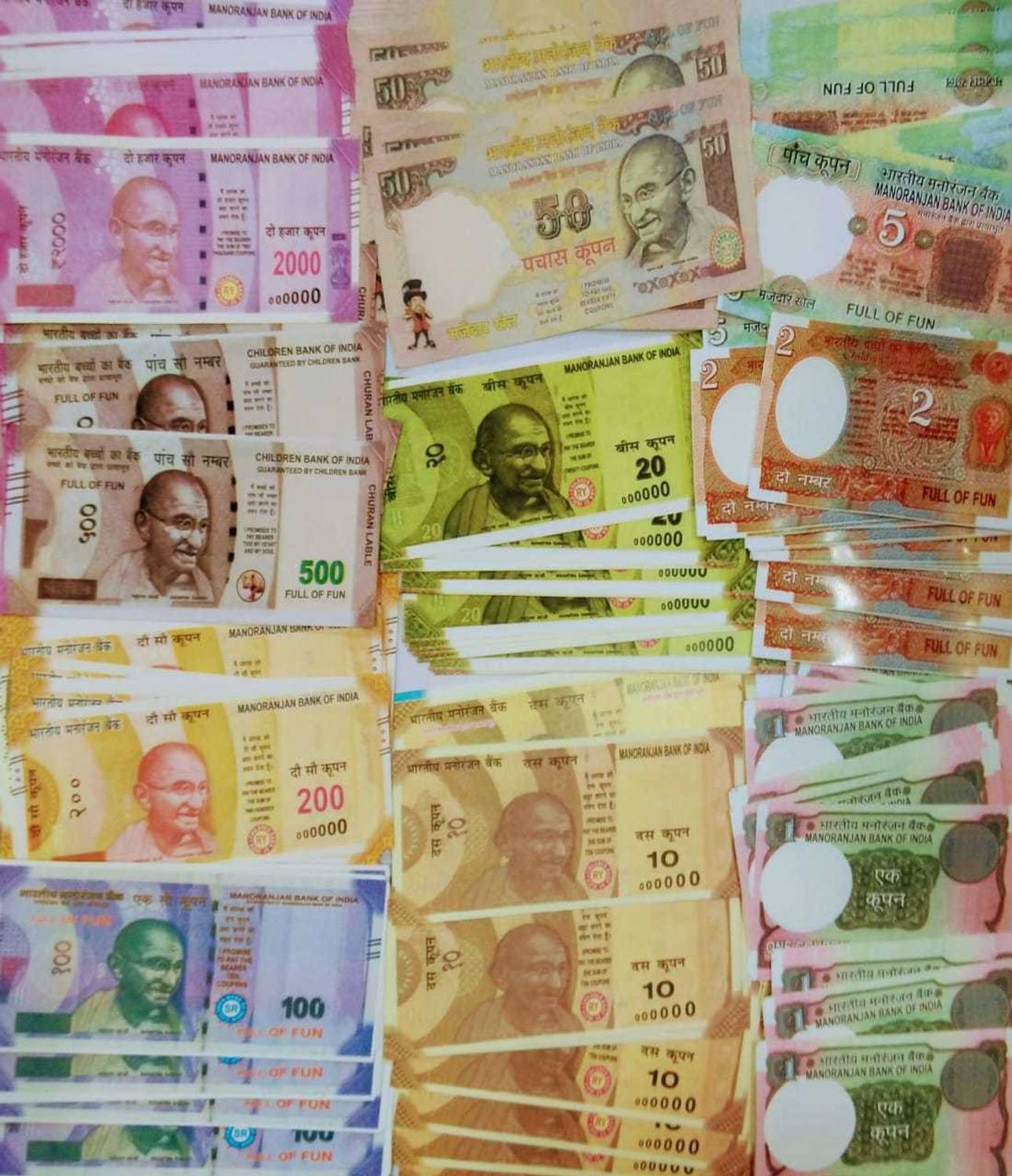 buyeasy MIX fake / churan notes 100 pcs FAKE NOTES Gag Toy